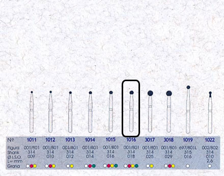 Infográfico do produto Ponta Diamantada Esférica 1016 - FG Infográfico do produto Ponta Diamantada Esférica 1016 - FG