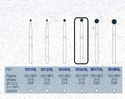 Infográfico do produto Ponta Diamantada Esférica 1016HL - FG Infográfico do produto Ponta Diamantada Esférica 1016HL - FG