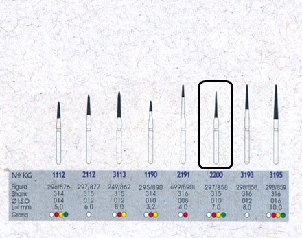 Infográfico do produto Ponta Diamantada Cônica Topo Chama 2200 - FG Infográfico do produto Ponta Diamantada Cônica Topo Chama 2200 - FG
