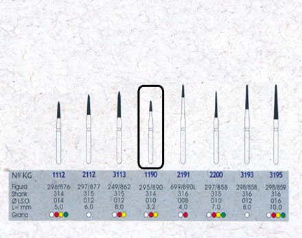 Infográfico do produto Ponta Diamantada Cônica Topo Chama 1190FF - FG Infográfico do produto Ponta Diamantada Cônica Topo Chama 1190FF - FG