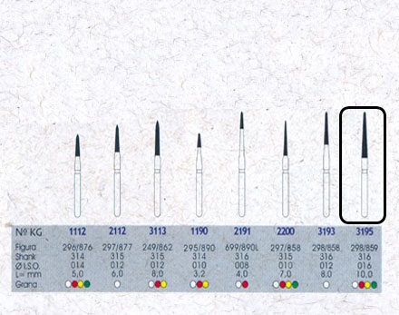Infográfico do produto Ponta Diamantada Cônica Topo Chama 3195 - FG Infográfico do produto Ponta Diamantada Cônica Topo Chama 3195 - FG