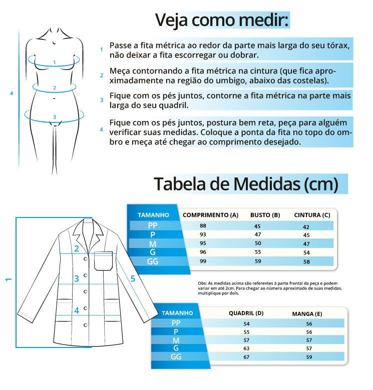 Infográfico do produto Jaleco c/ Renda - Passion - GG Infográfico do produto Jaleco c/ Renda - Passion - GG