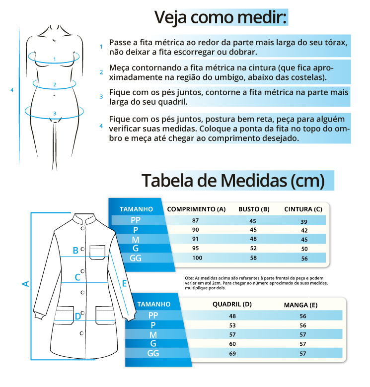Infográfico do produto Jaleco Oriente - Dreams - M Infográfico do produto Jaleco Oriente - Dreams - M