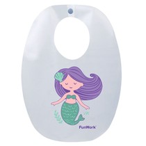 Babador de Plástico Impermeável Infantil Sereia Encantada - Funwork