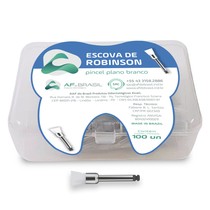 Pincel Robinson Plano CA Branco 100unid. - AF do Brasil