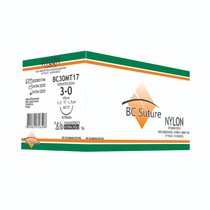 Fio de Sutura Nylon 3-0 1/2 1,7 cm - 45 cm - BC Suture