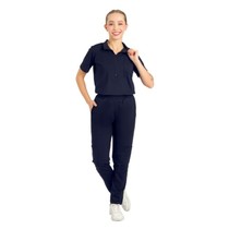 Pijama Scrub Cirúrgico Feminino Malha Manga Curta Elastic Azul Marinho G - Funwork