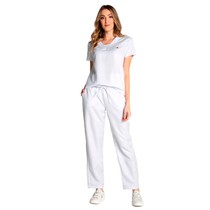 Pijama Scrub Cirúrgico Feminino Gabardine Tradicional Branco GG - Dana Jalecos