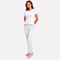 Pijama Scrub Feminino Tec Easy Loren Branco GG - Dana Jalecos