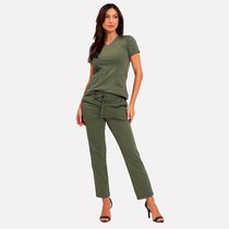 Pijama Scrub Feminino Tec Easy Loren Verde Militar GG - Dana Jalecos