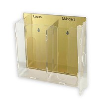 Suporte Click Double Luvas E Máscara Dourado - Archneer