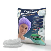 Touca Descartável Sanfonada Branca 100unid. - Protdesc