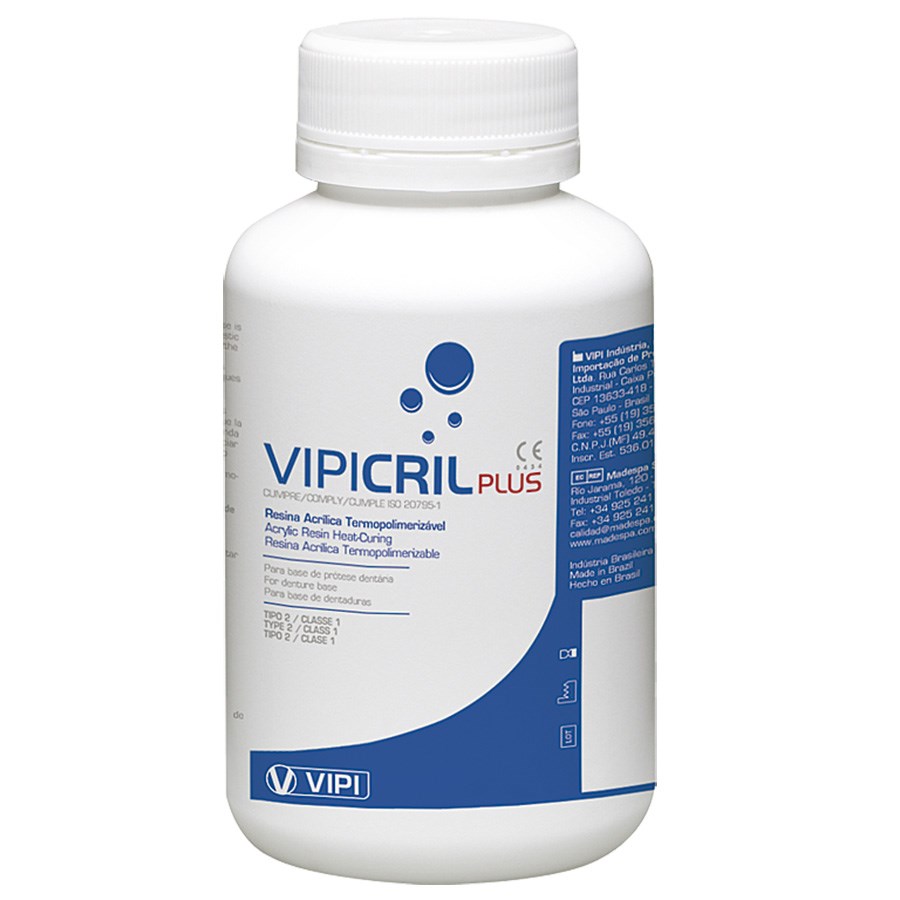 Resina Acrílica Termopolimerizável Vipi Cril Plus Pó Incolor 5 kg - VIPI