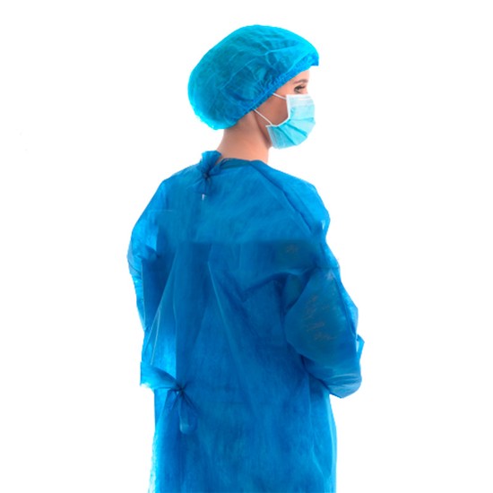 Avental descartável Manga Longa 40G Azul Marinho - Protdesc