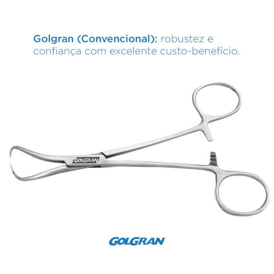 Pinça Backaus para Campo Cirúrgico 13cm GOLGRAN