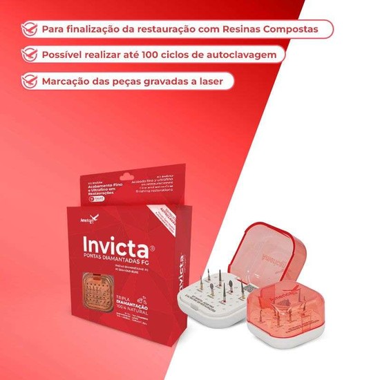 Kit Ponta Diamantada Invicta 7 peças - American Burrs