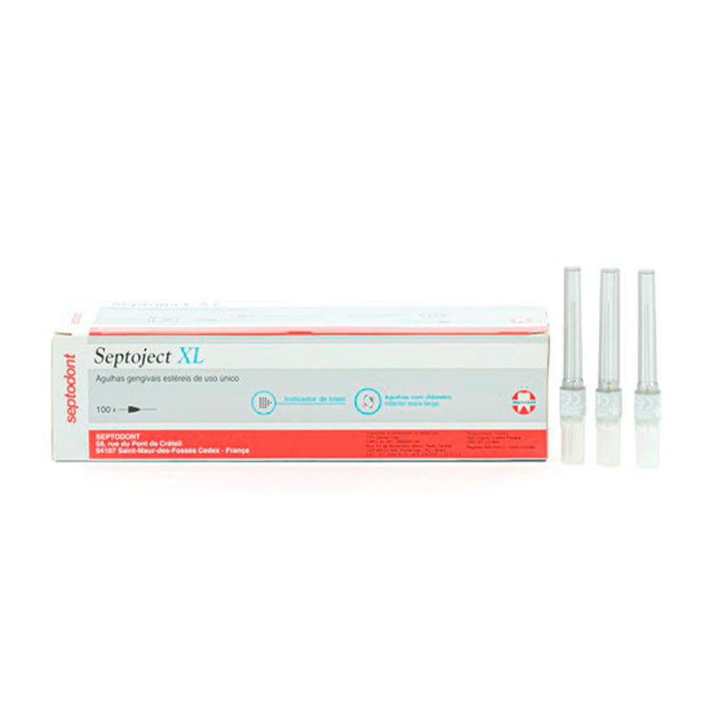Agulha Gengival Septoject XL 27G 35mm Extra Longa 100unid. - Septodont
