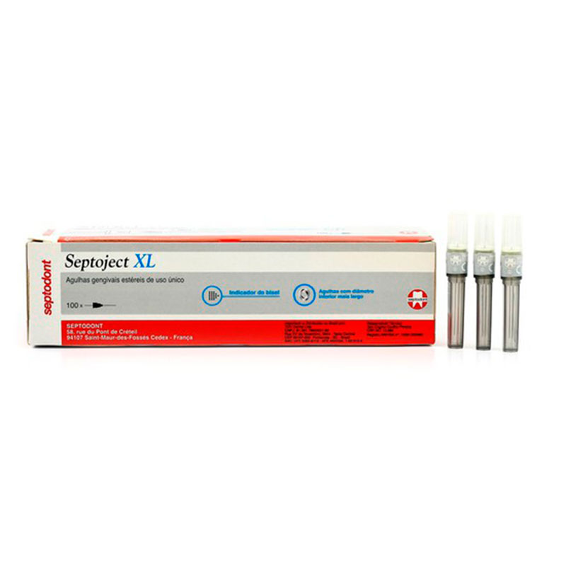 Agulha Gengival Septoject XL 30G 12mm Extra Curta 100unid. - Septodont