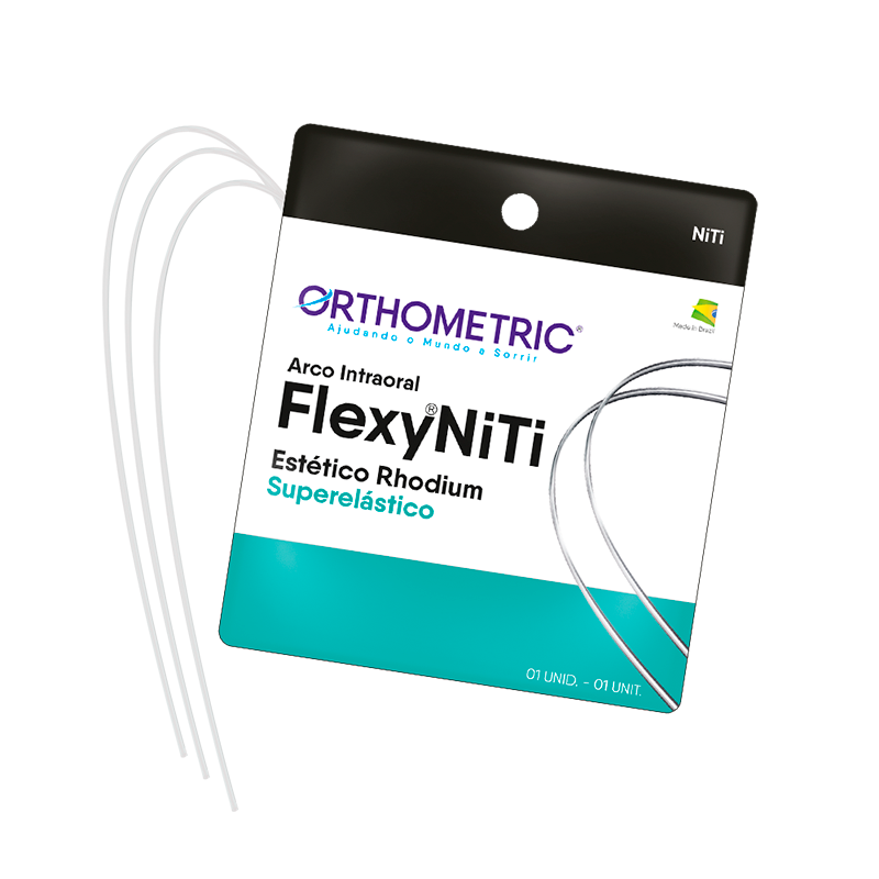Clique na imagem para ampliar Arco Niti Flexy Estético Rhodium Quadrado