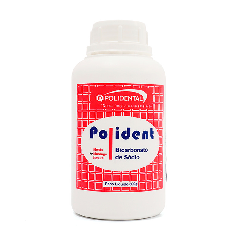 Bicarbonato de Sódio Polident 500g Morango - Polidental