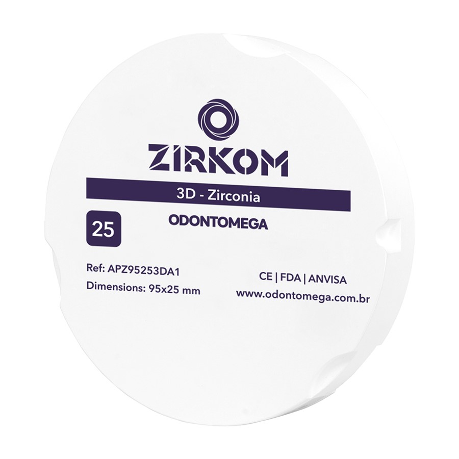 Disco de Zirconia Zirkom ZZ 3D 25 mm A1 - Odontomega