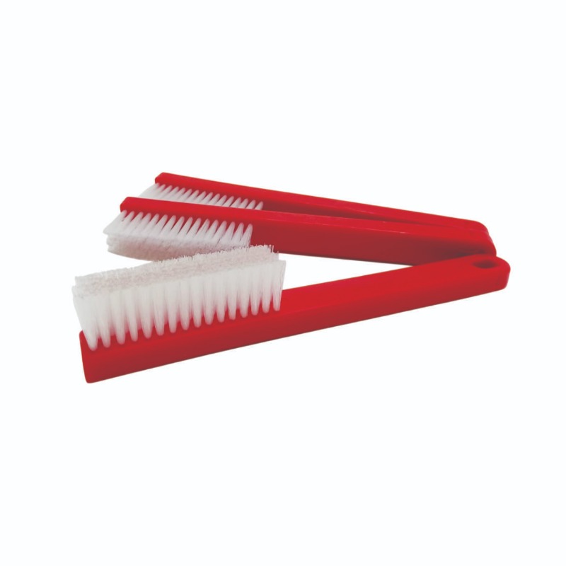 Escova Plástica com Cabo Vermelho e Cerdas em Nylon Extraflexível 78x17x20 mm - Dtech