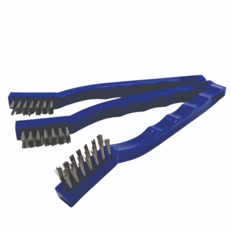 Escova Plástica para CME com Cabo Azul e Cerdas em Aço 178x30x12 mm - Dtech