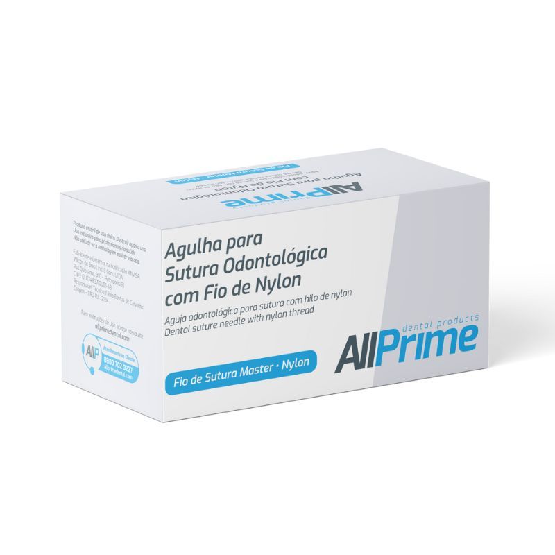 Fio de Sutura de Nylon 3,0 Agulha 3/8 1,7 cm 12unid. - AllPrime
