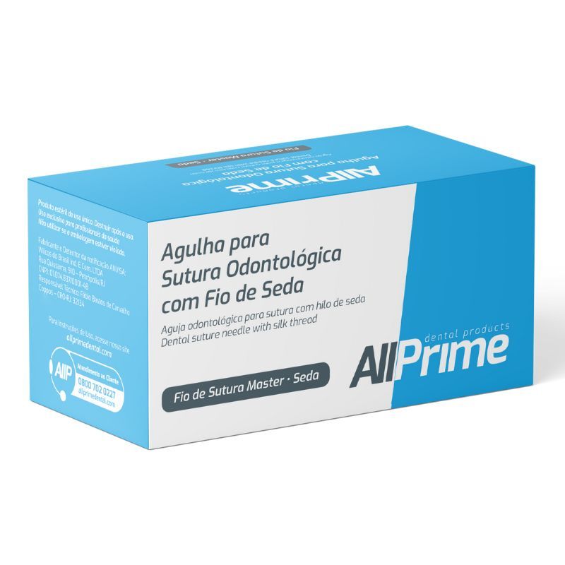 Fio de Sutura de Seda 4,0 Agulha 1/2 1,7 cm 24unid. - AllPrime