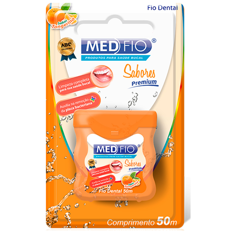 Fio Dental Sabores Encerado Tangerina 50m - Medfio