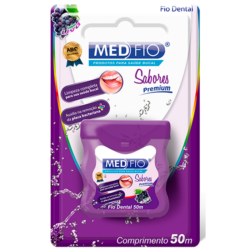 Fio Dental Sabores Encerado Uva 50m - Medfio