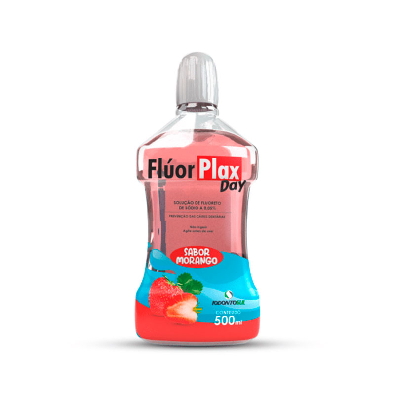 Flúor Tópico Plax Day 0,05% Morango 500 ml - Iodontosul