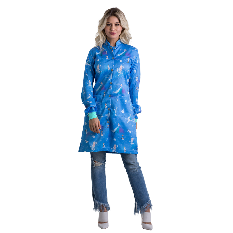 Clique na imagem para ampliar Jaleco Feminino Disney Elsa e Olaf