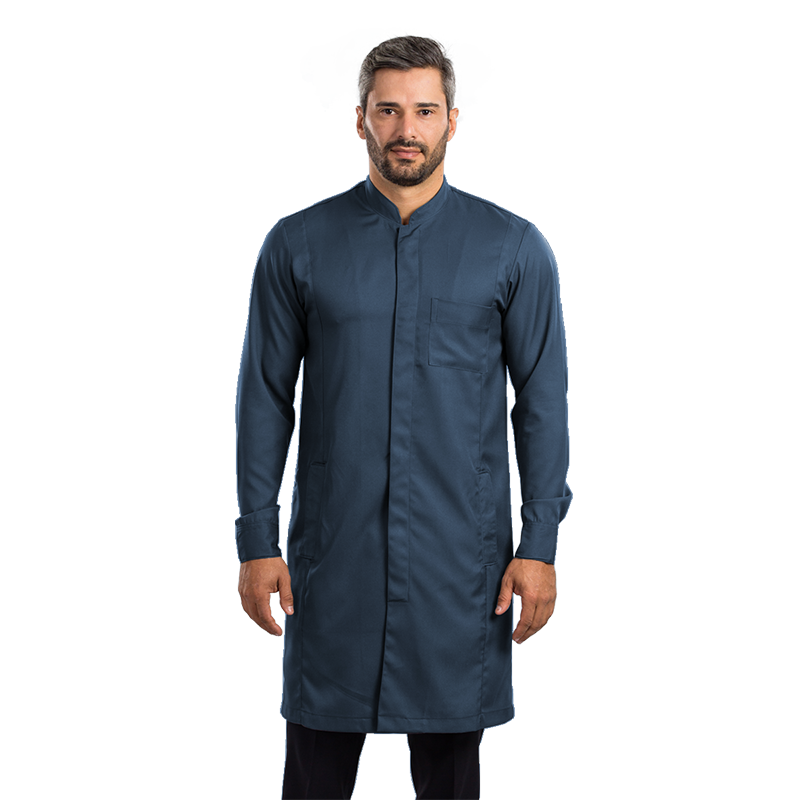 Clique na imagem para ampliar Jaleco Masculino Gola Padre Slim Fit c/ Punho - Azul