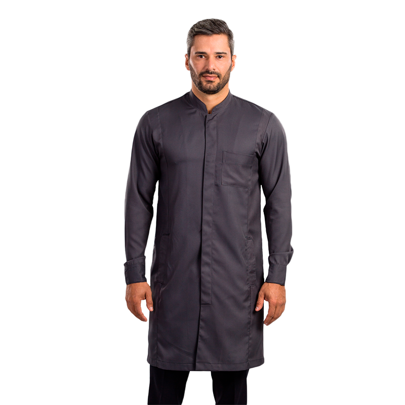 Clique na imagem para ampliar Jaleco Masculino Gola Padre Slim Fit c/ Punho - Cinza