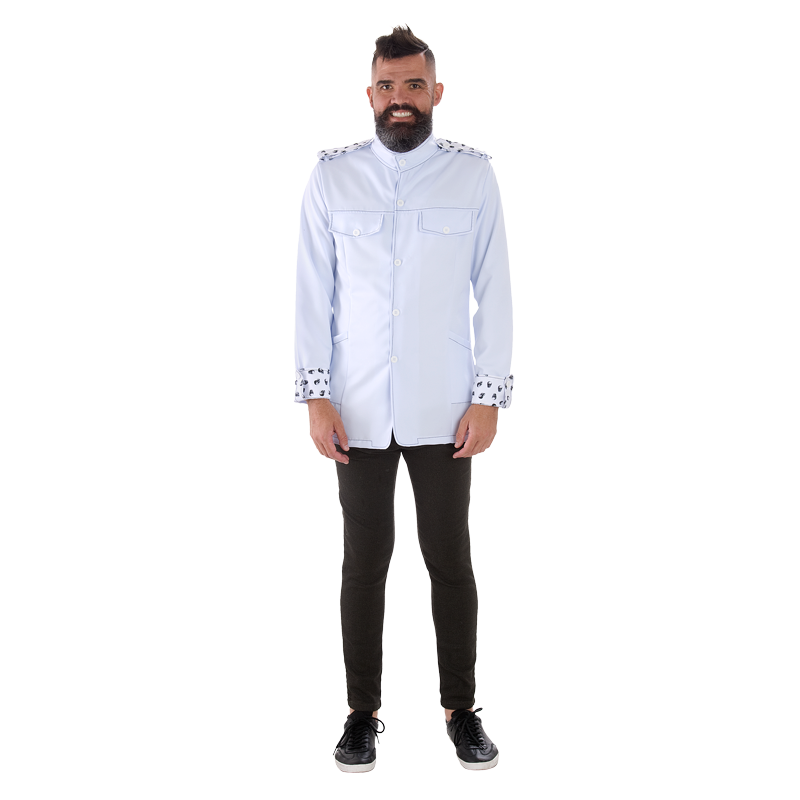 Clique na imagem para ampliar Jaleco Masculino Rock - Branco