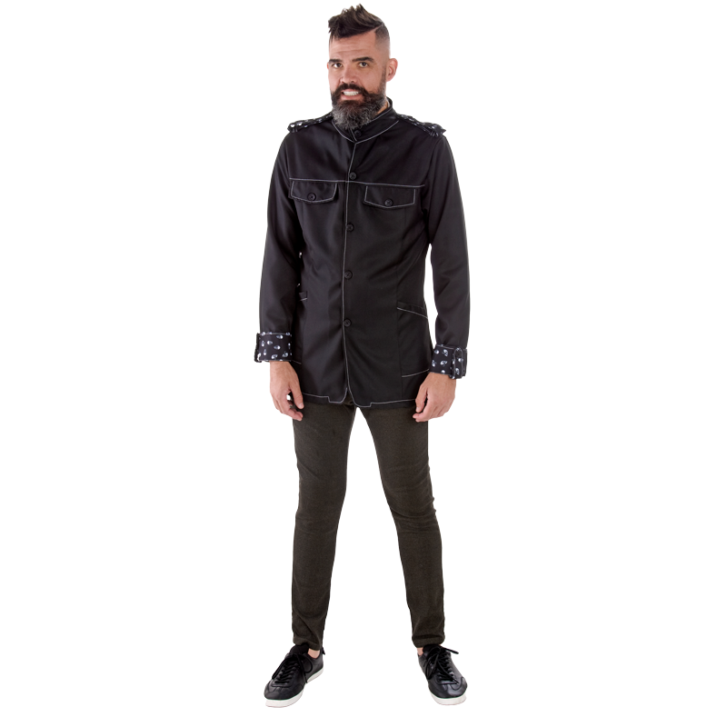 Clique na imagem para ampliar Jaleco Masculino Rock - Preto