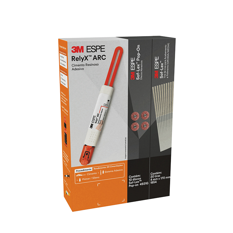 Clique na imagem para ampliar Kit Cimento Relyx ARC + Tiras de Sof-Lex + Discos Sof-Lex Pop-On