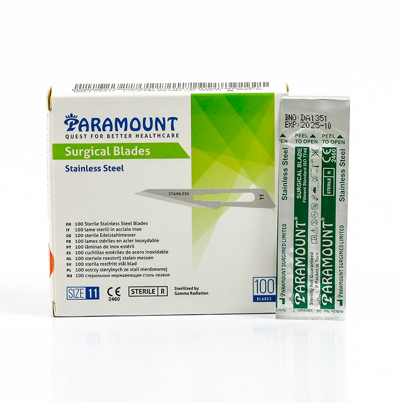 Lâmina de Bisturi Aço Inox Descartável Nº 11 100unid. - Paramount
