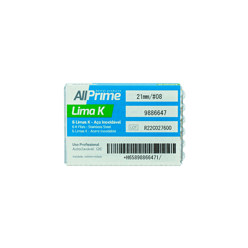Lima K 21 mm Nº 8 - 6unid. - AllPrime