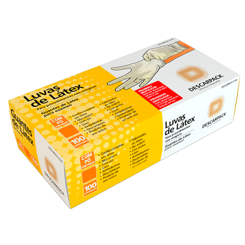 Clique na imagem para ampliar Luva Látex p/ Procedimento com Pó