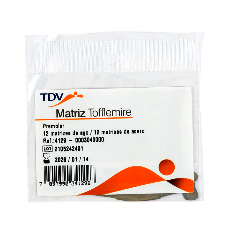 Banda Aço Matriz Pré-Molar Tofflemire 12unid. - TDV
