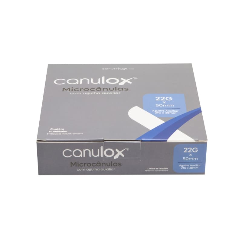 Microcânula Canulox 22Gx50 mm com Agulha Auxiliar 21Gx38 mm 1,6 mm 10unid. - Canulox