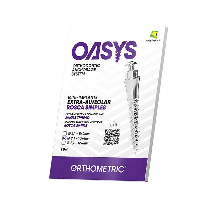 Mini-Implante Extra-Alveolar Oasys Diâmetro 2,1 mm Comprimento 10x4 mm - Orthometric