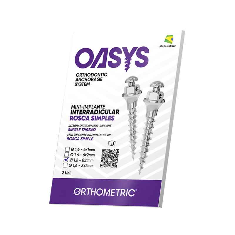Mini-Implante Interradicular Oasys Diâmetro 1,6 mm Comprimento 8x1 mm - Orthometric