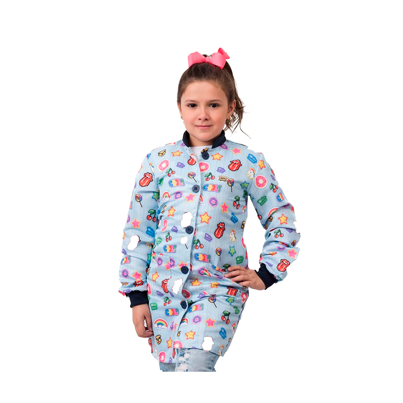 Clique na imagem para ampliar Jaleco Infantil Estampado - Good Vibes