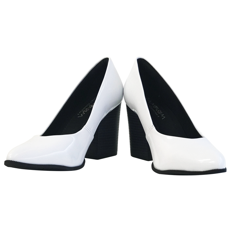 Clique na imagem para ampliar Peep Toe Branco c/ Salto Preto
