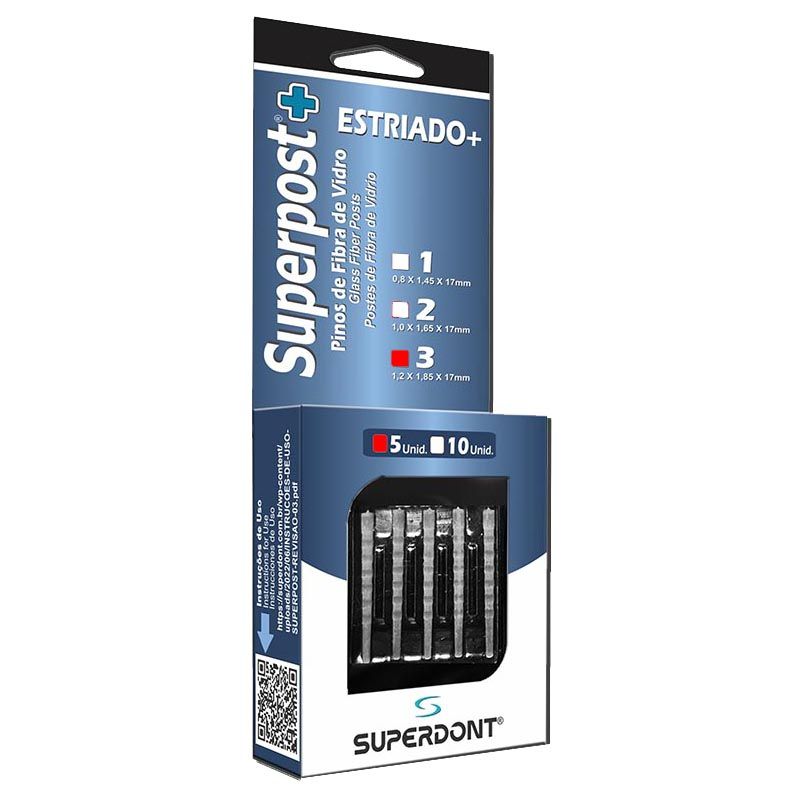 Pino Fibra de Vidro Superpost+3 Estriado 5unid. - Superdont