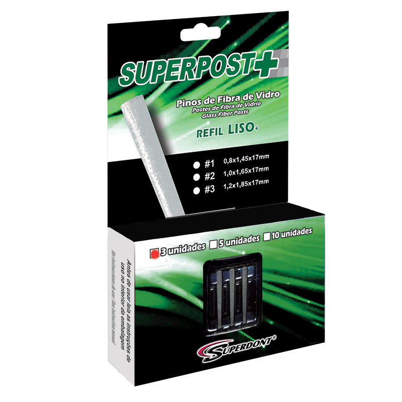 Clique na imagem para ampliar Pino de Fibra de Vidro Superpost+ Liso Refil - 3 Pinos