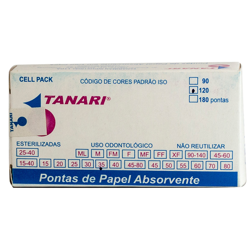 Ponta de Papel Absorvente Cell Pack 28 mm Nº35 - 120unid. - Tanari